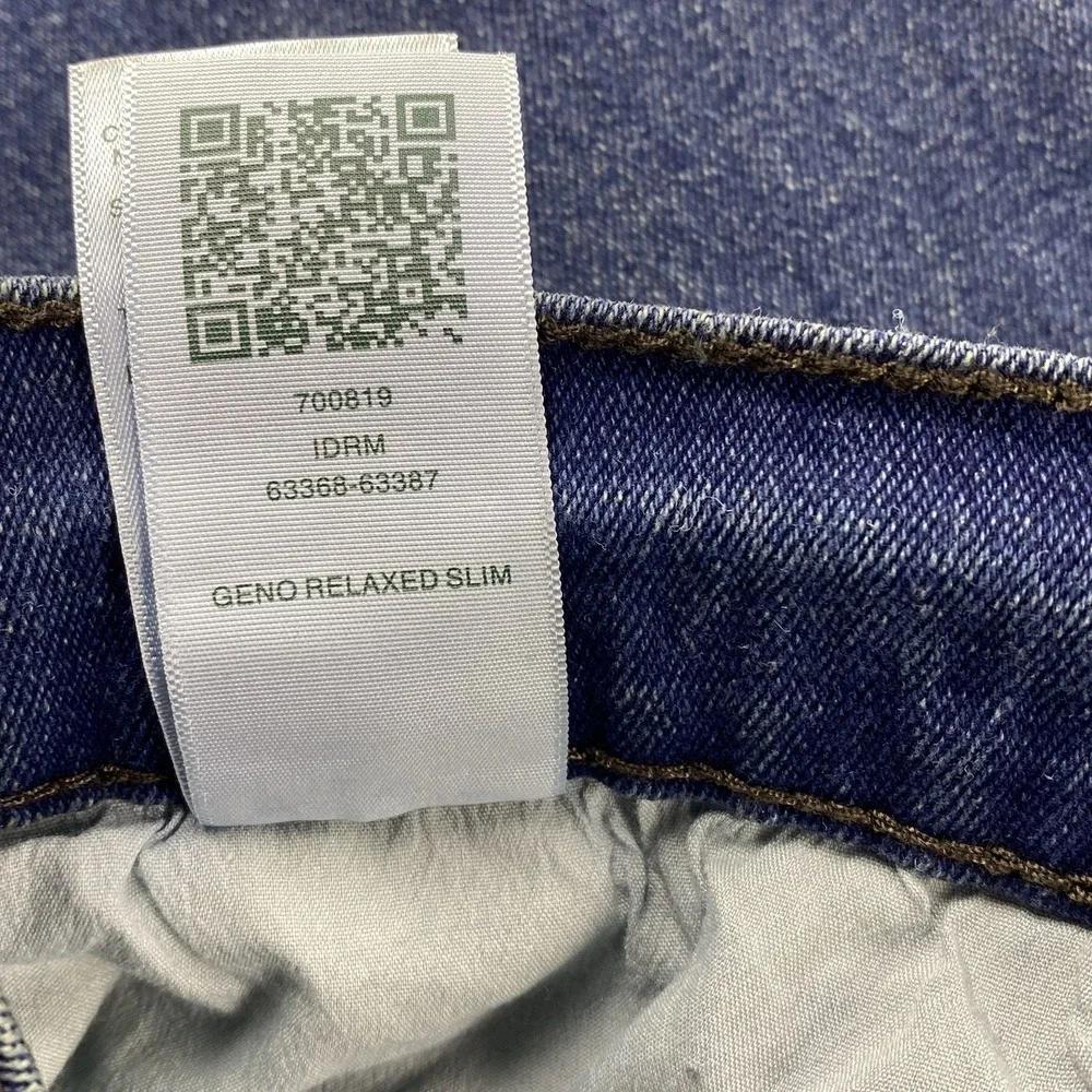 True Religion Jeans Mens 38 Blue Geno Slim Straight Whiskered Y2K Streetwear